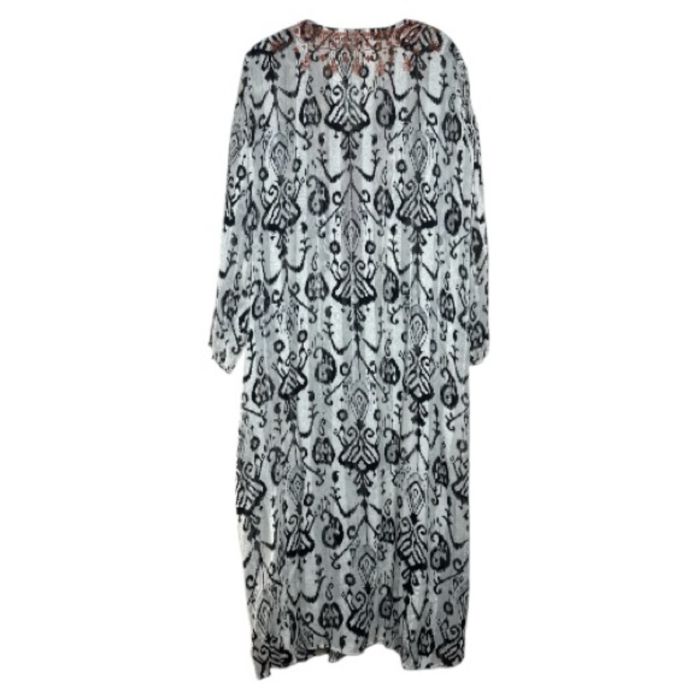 Zara Embroidered Ikat Print Midi Caftan Dress Small NWT - Picture 12 of 15